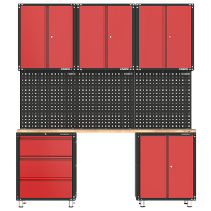 9件金属车库工作台和储物柜系统