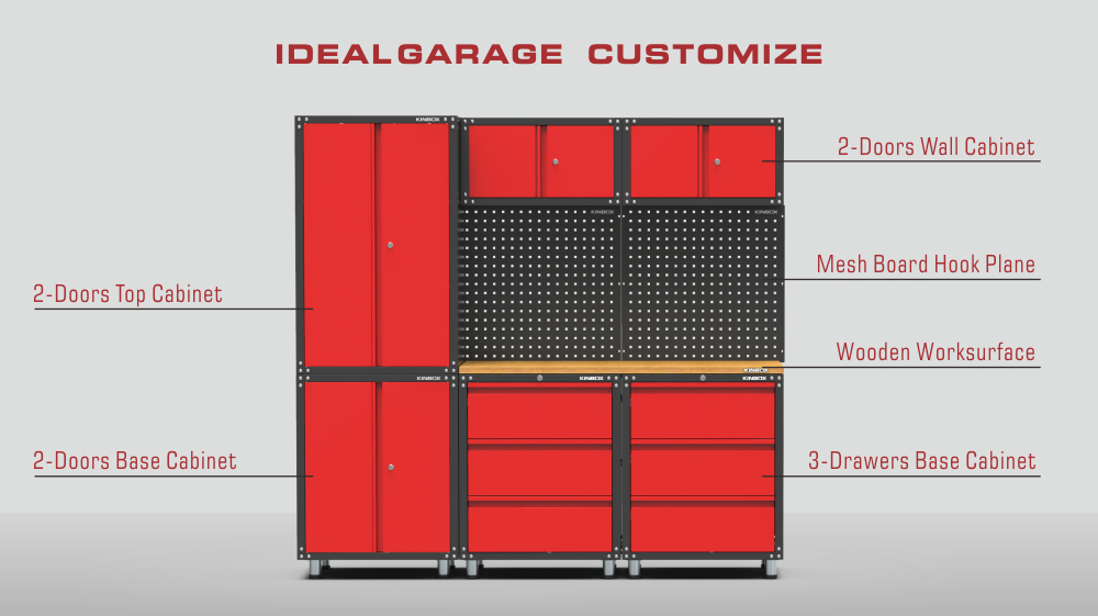 9件金属车库工作台系统车间