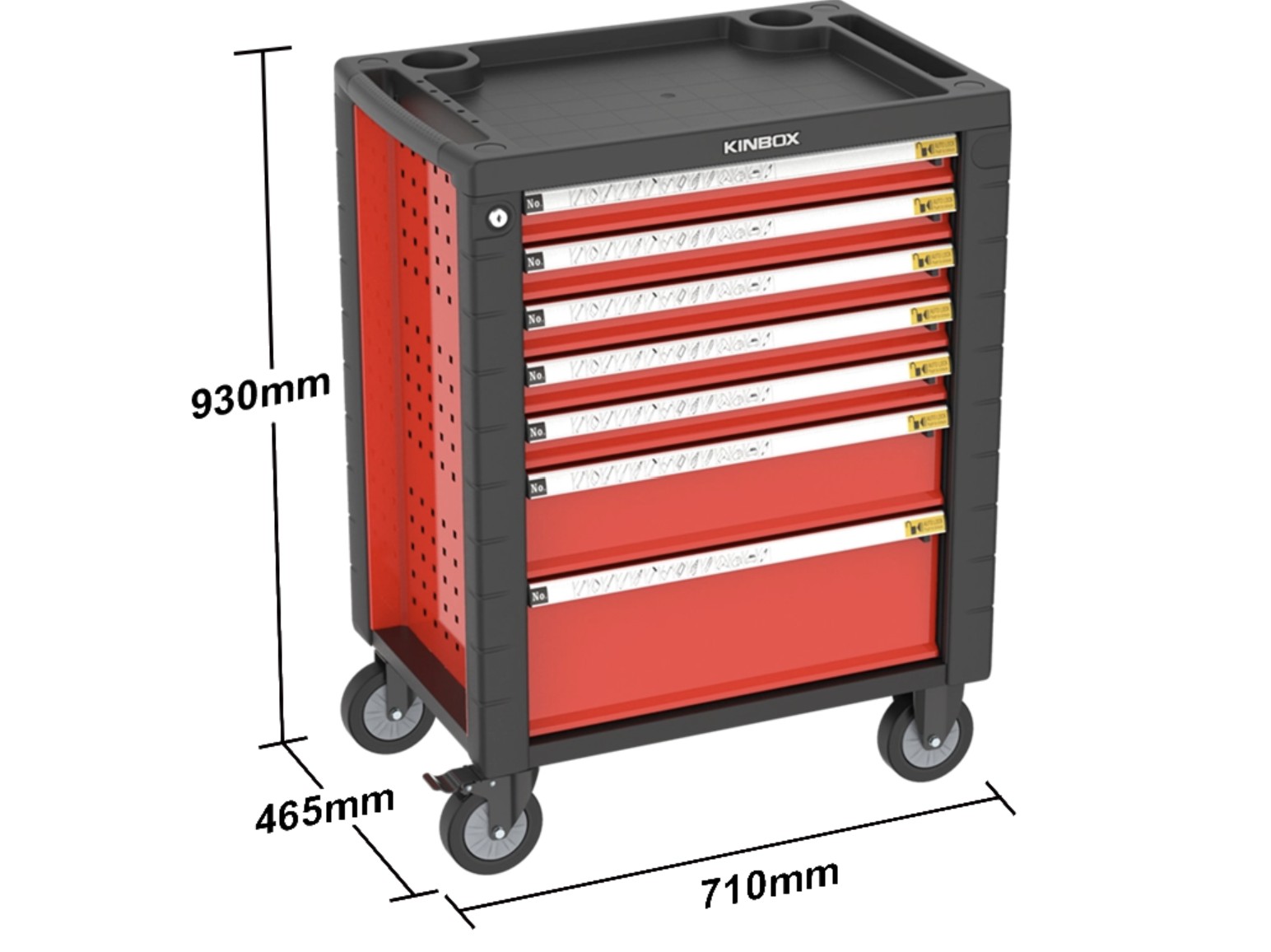 KINBOX 7抽屉滚动工具柜尺寸